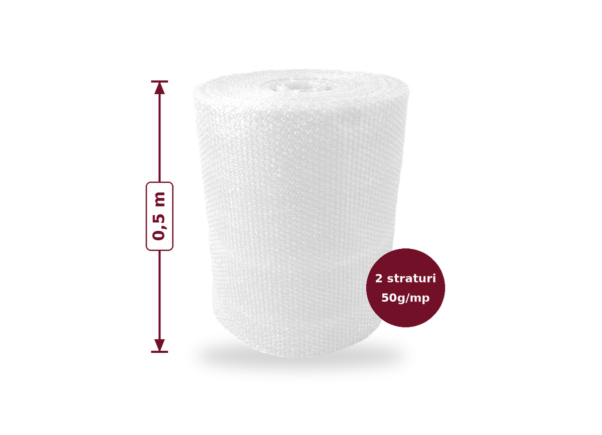 Folie cu bule natur 50 g/mp