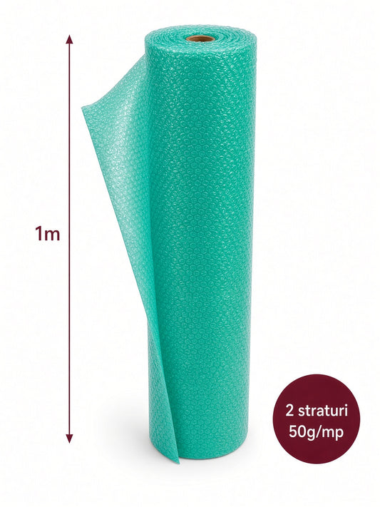 Folie cu bule Ocean Green 50 g/mp, 1 x 10 m
