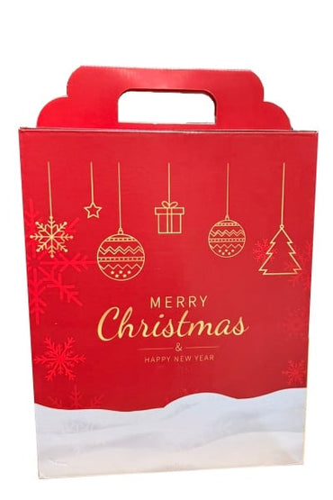 Cutie cadou design Craciun, rosie, 260x140x330 mm