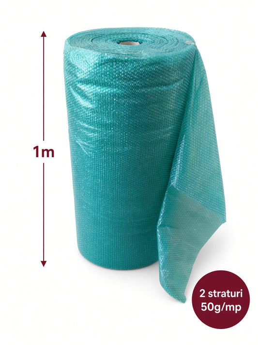 Folie cu bule Ocean Green 1 x 100 m